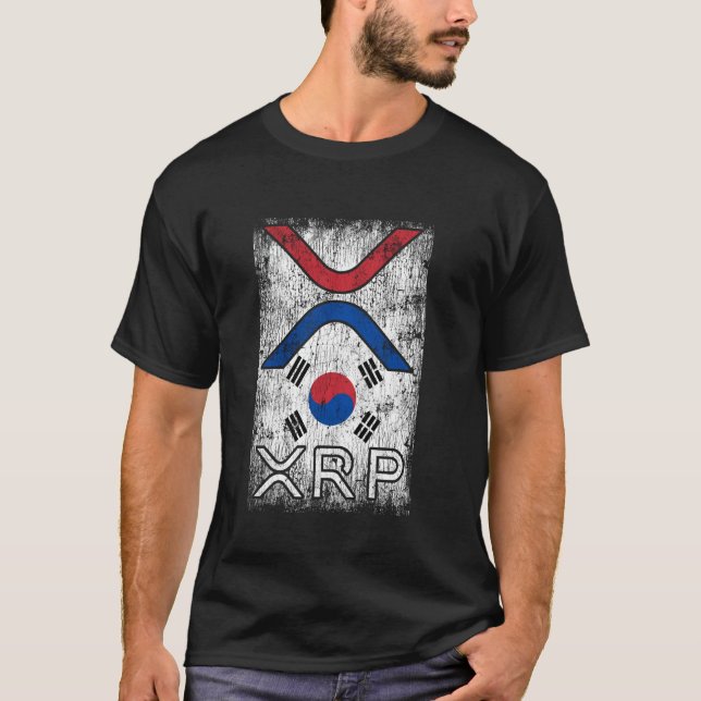 T-shirt Crypto Devise - XRP Cryptodevise - Drapeau coréen (Devant)