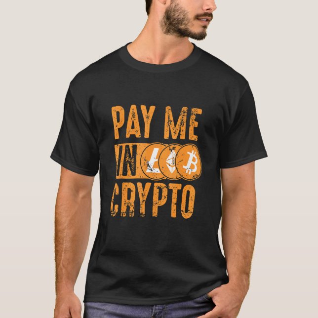 T-shirt Crypto Investor Tee - Paie-Moi En Crypto Bitcoin E (Devant)