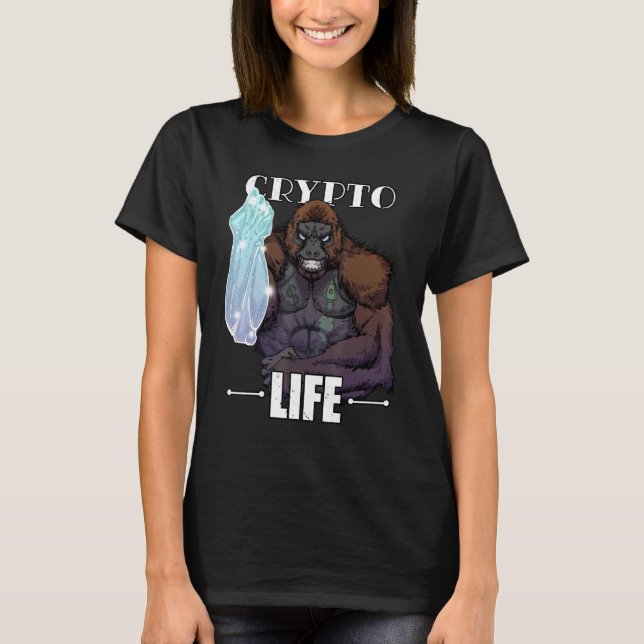 T-shirt Crypto Life Diamond Mains Mèmes Hommes Femmes Papa (Devant)
