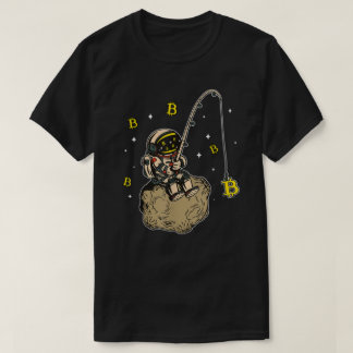 T-shirt Crypto Space BTC Crypto Astronaut Pêche Bitcoin