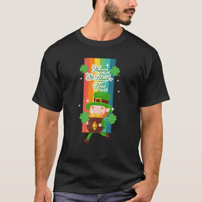 T-shirt Crypto St Patrick Day Etherium ETH -Bitcoin Pour T (Devant)