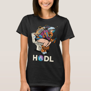 T-shirt Cryptomonnaie Aave HODL Space Man On Toilet Merch