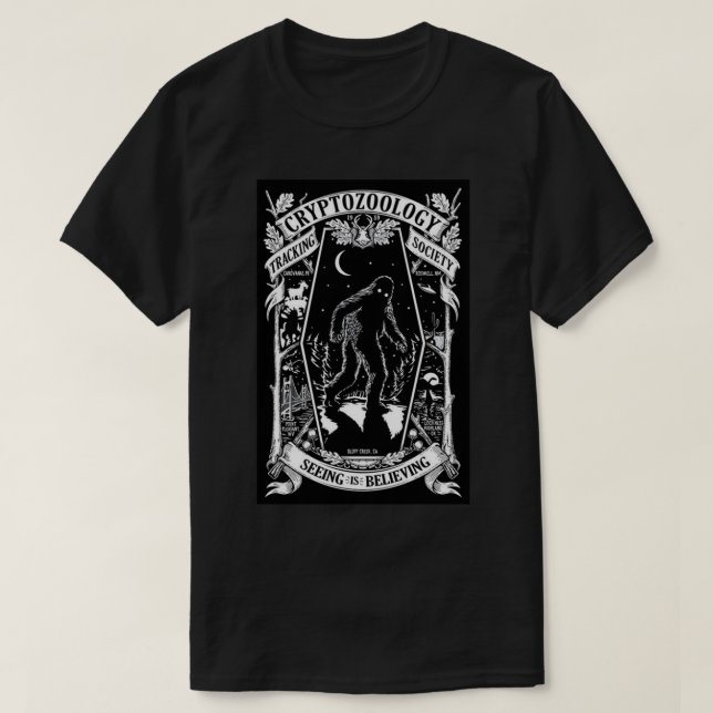 T-shirt Cryptozoology Tracking Society Bigfoot Poster (Design devant)