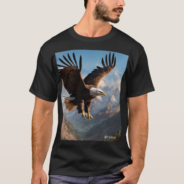T-shirt Crystal Eagle in Flight – Symbol of Independence & (Devant)