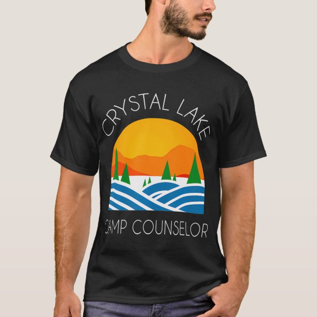 T-shirt Crystal Lake Camping et conseiller de camp amusant (Devant)