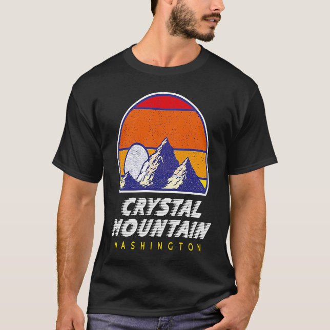 T-shirt Crystal Mountain Washington  USA Ski Resort  BACK  (Devant)
