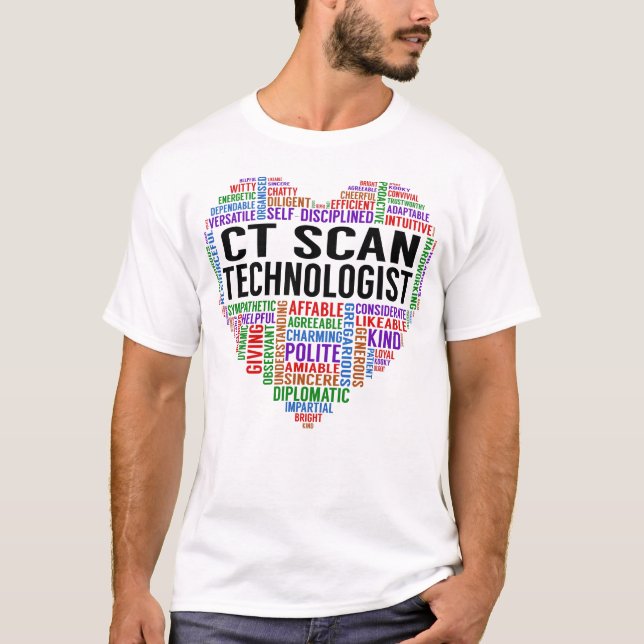 T-shirt Ct Scan Technologue Coeur (Devant)