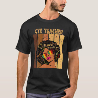 T-shirt CTE Enseignante Afro Africaine Américaine Femmes B