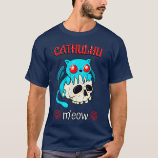 T-shirt Cthulhu Cat Funny Horror Kawaii Cathulhu Meow boy