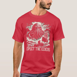 T-shirt Cthulhu Respecthe Elders Vintage Cosmic Horror gif