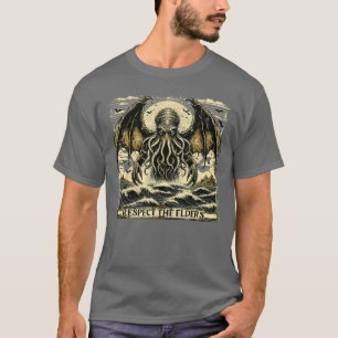 T-shirt Cthulhu Respecthe Elders Vintage Horreur Cosmique 