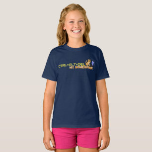 T-shirt CTRL+ALT+DEL Mes Devoirs Drôle De Chat Technophile