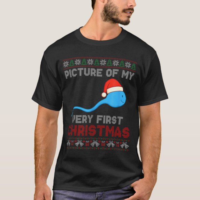 T-shirt Cture Of My Very First Christmas Joke Funny Xmas  (Devant)