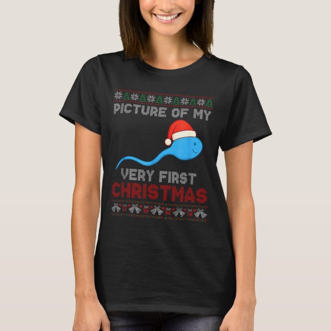 T-shirt Cture Of My Very First Christmas Joke Funny Xmas  (Devant)