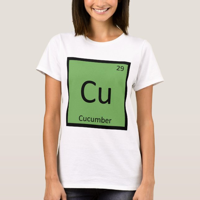 T-shirt Cu - Chimie de légume de concombre Tableau périodi (Devant)