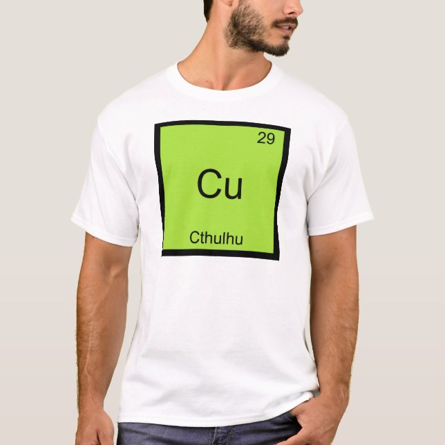 T-shirt Cu - Cthulhu Funny Chimie Élément Symbole Tee Tee (Devant)