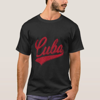 T-shirt Cuba Baseball Varsity Script Sports Style Jersey