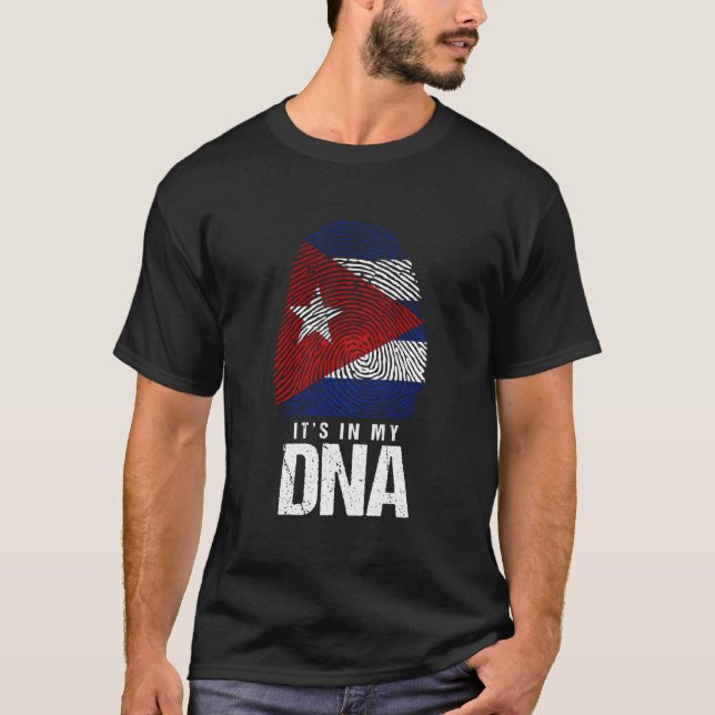 T-shirt Cuba Dna Born Cuban Flag Havana (Devant)