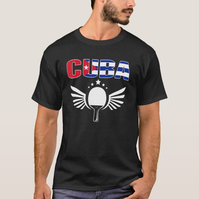 T-shirt Cuba Ping Pong Cubain Table Tennis Team Supporter (Devant)