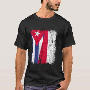 T-shirt Cuba Pologne Drapeau Demi Ancêtre Cubain Polonais