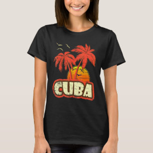 T-shirt Cuba Summer Palm Trees 80s Beach Sunset