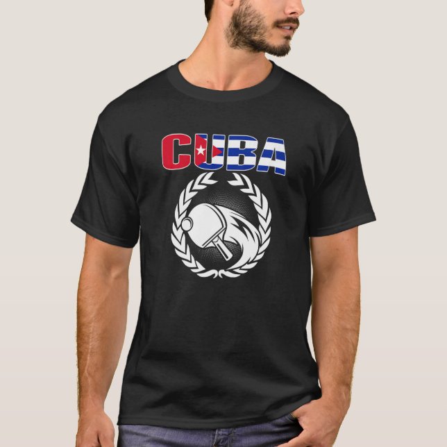T-shirt Cuba Table Tennis   Cuban Ping Pong Supporter Spor (Devant)
