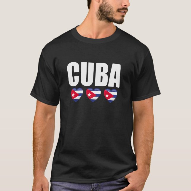 T-shirt Cuba Vintage Cuban Flag (Devant)