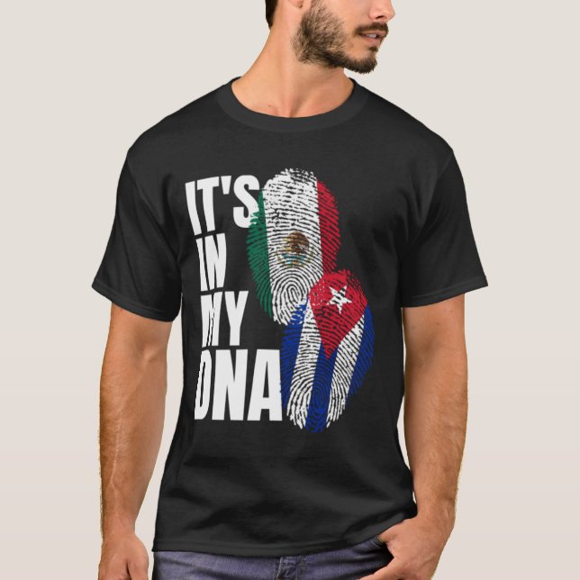 T-shirt Cubain Et Mexicain Perfectionner Le Drapeau Patrim (Devant)