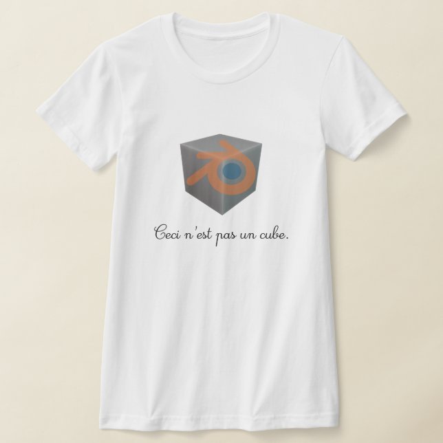 T-shirt Cube bleu 3D (Poser)