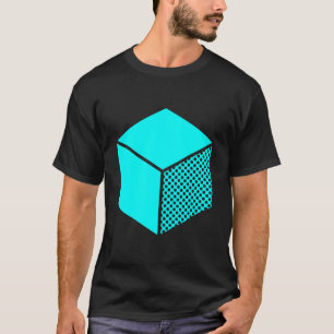 T-shirt Cube - Cyan sur fond sombre