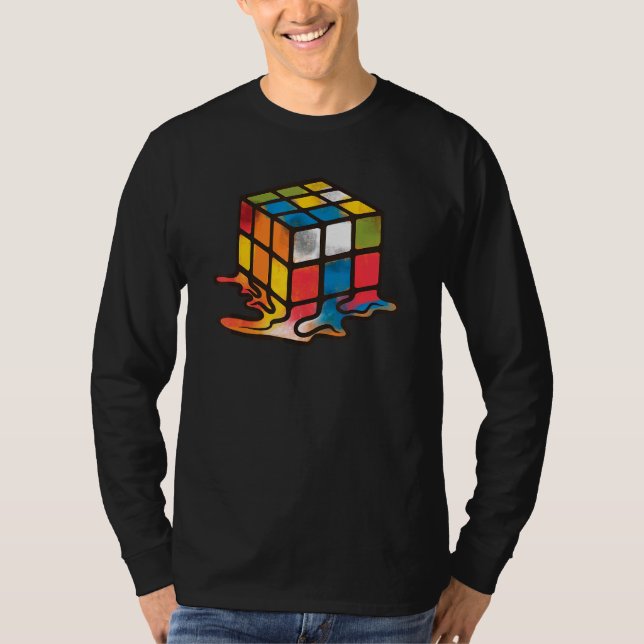 T-shirt Cube de fusion Puzzle de résolution Cube de cube d (Devant)