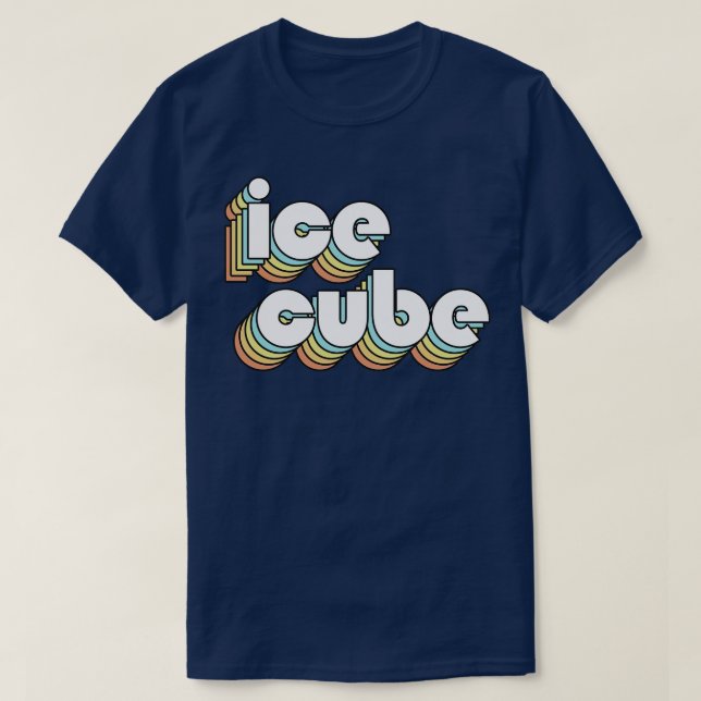 T-shirt Cube de glace Rétro Typographie arc-en-ciel style  (Design devant)