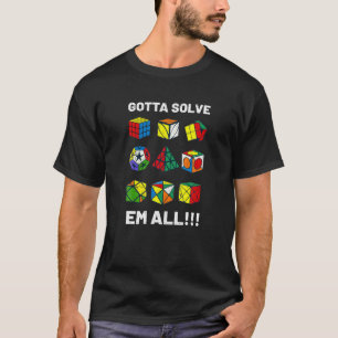 T-shirt Cube De Puzzle Compétitif Doit Résoudre Em Toute