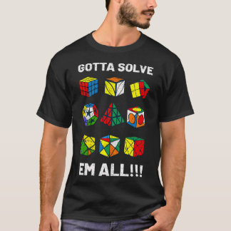 T-shirt Cube De Puzzle Compétitif Doit Résoudre Em Toute V