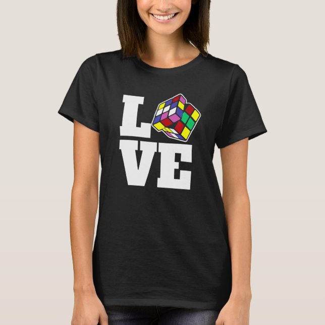 T-shirt Cube de puzzle concurrentiel Love Speed Cubing 80' (Devant)