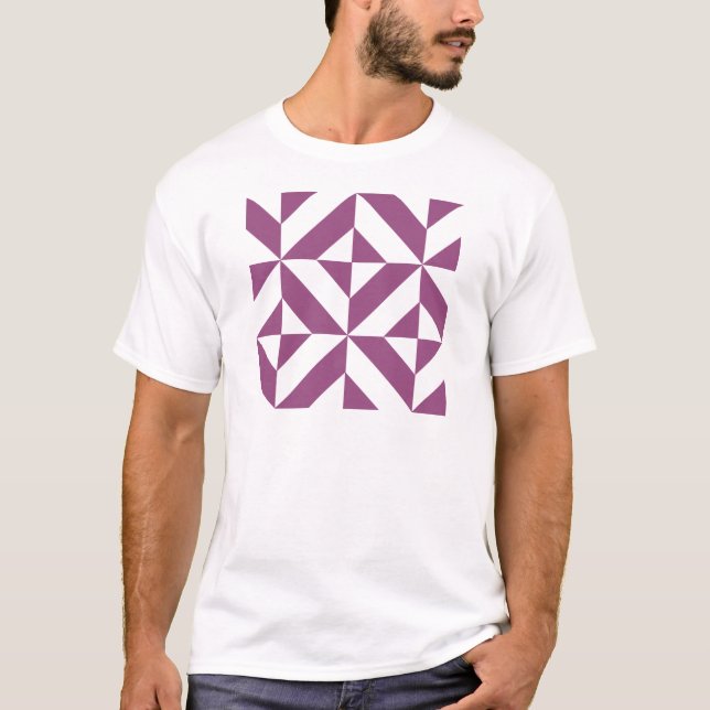 T-shirt Cube Déco géométrique violet chaud (Devant)