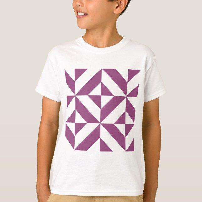 T-shirt Cube Déco géométrique violet chaud (Devant)