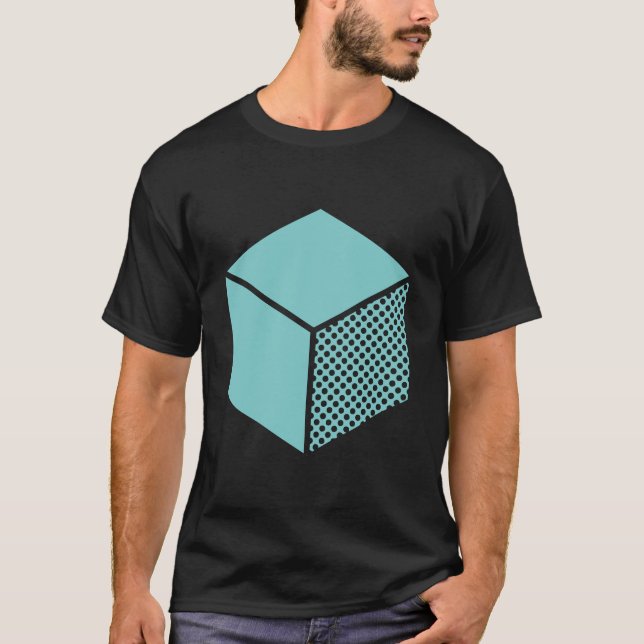 T-shirt Cube - Lt Blue Green sur Dark (Devant)