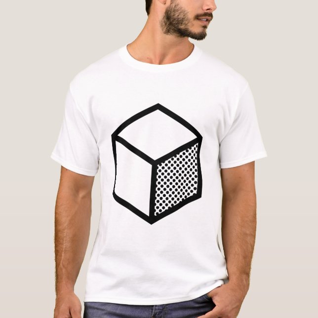 T-shirt Cube - Noir en blanc (Devant)