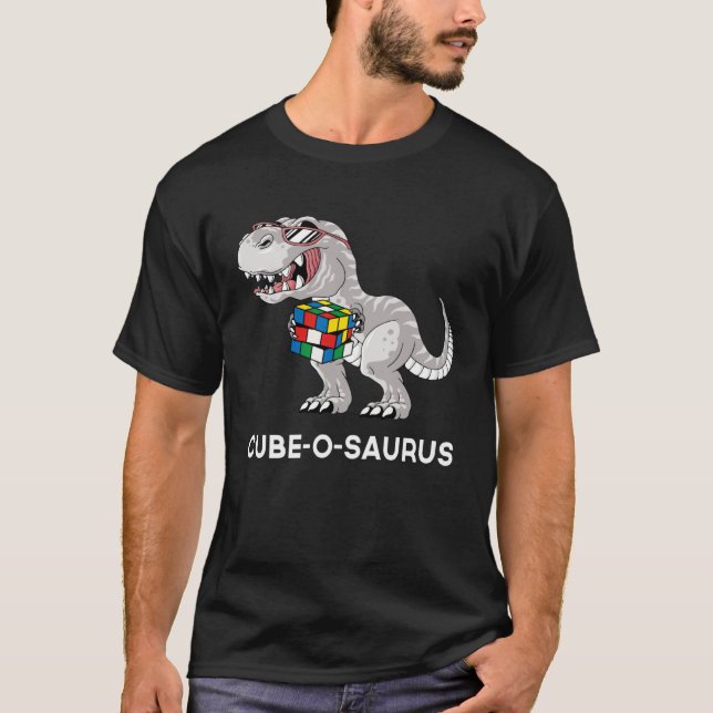 T-shirt Cube o saurus  Competitive Speed Cubing Dinosaur (Devant)