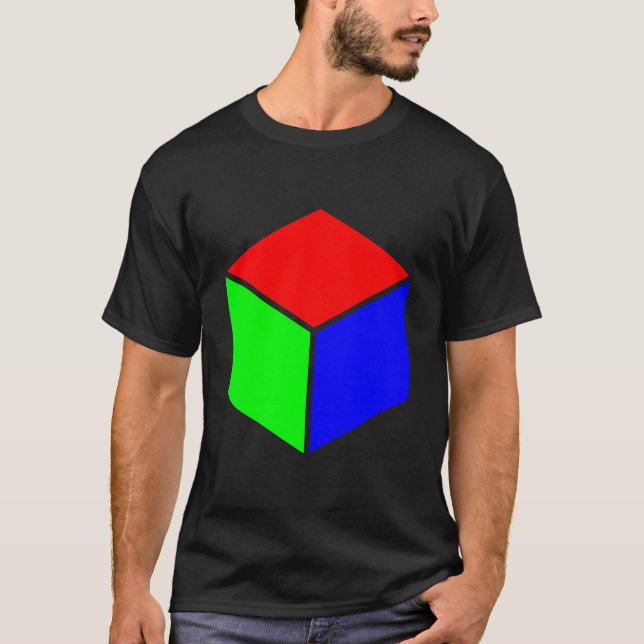 T-shirt Cube - Rouge, Vert et Bleu (Devant)