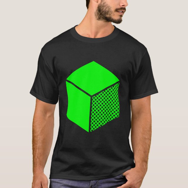 T-shirt Cube - Vert sur foncé (Devant)