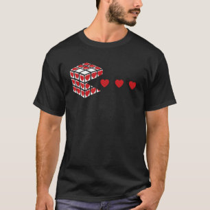 T-shirt Cuber Speed Cubing Love Heart Math Puzzle Valenti