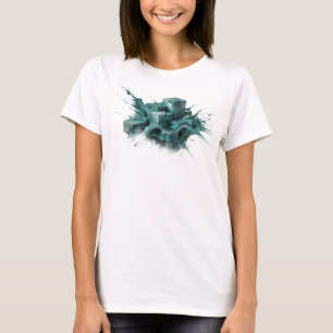 T-shirt Cubes Abstraits Sarcelle Expressifs Création Graph