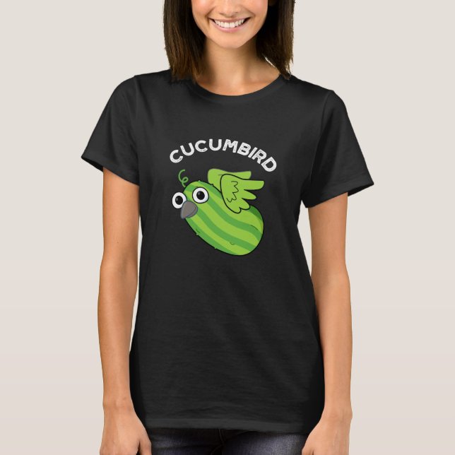 T-shirt Cucumbird Funny Veggie Cucumber Pun Dark BG (Devant)
