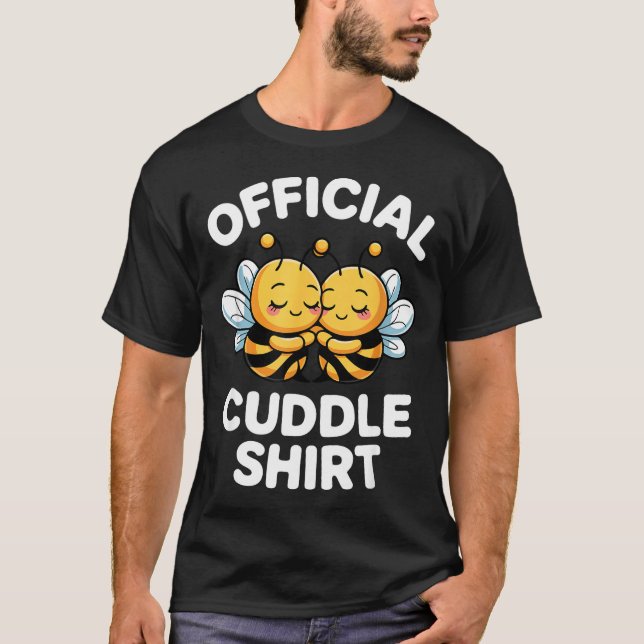 T-shirt Cuddle Shirt Cute Bees Funny Cozy Couple  (Devant)