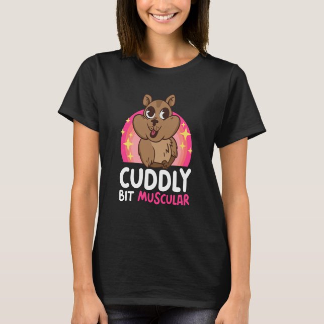 T-shirt Cuddly bit Muscular with a Wombat (Devant)