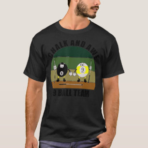 T-shirt Cue Sports Pool Billard Team Chalk Et Awe 9 Bal