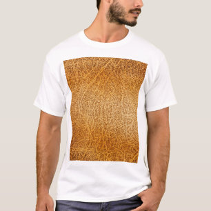 T-shirt Cuir Brown : fermeture texturée détaillée