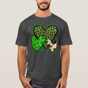 T-shirt Cuir de léopard coeur Western St Patricks Day Iris